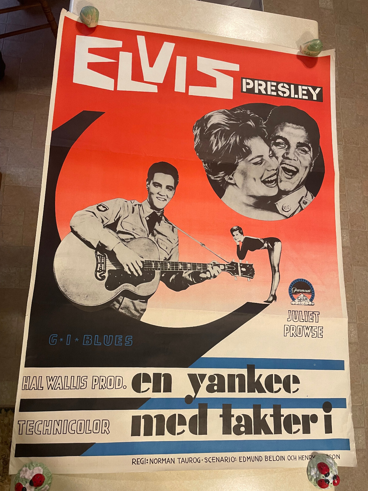Original Elvis Presley G.I. Blues Movie Poster Swedish 1960