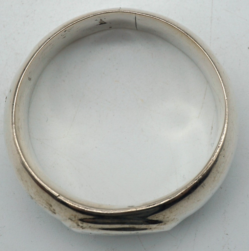 Neat Old Sterling Silver Napkin Ring Rounded Shape Monogrammed