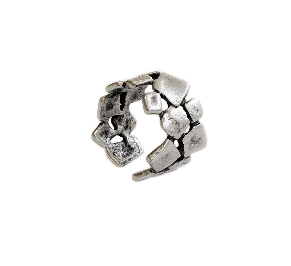Handmade Brass Ring In Silver Plated - ZRC-036