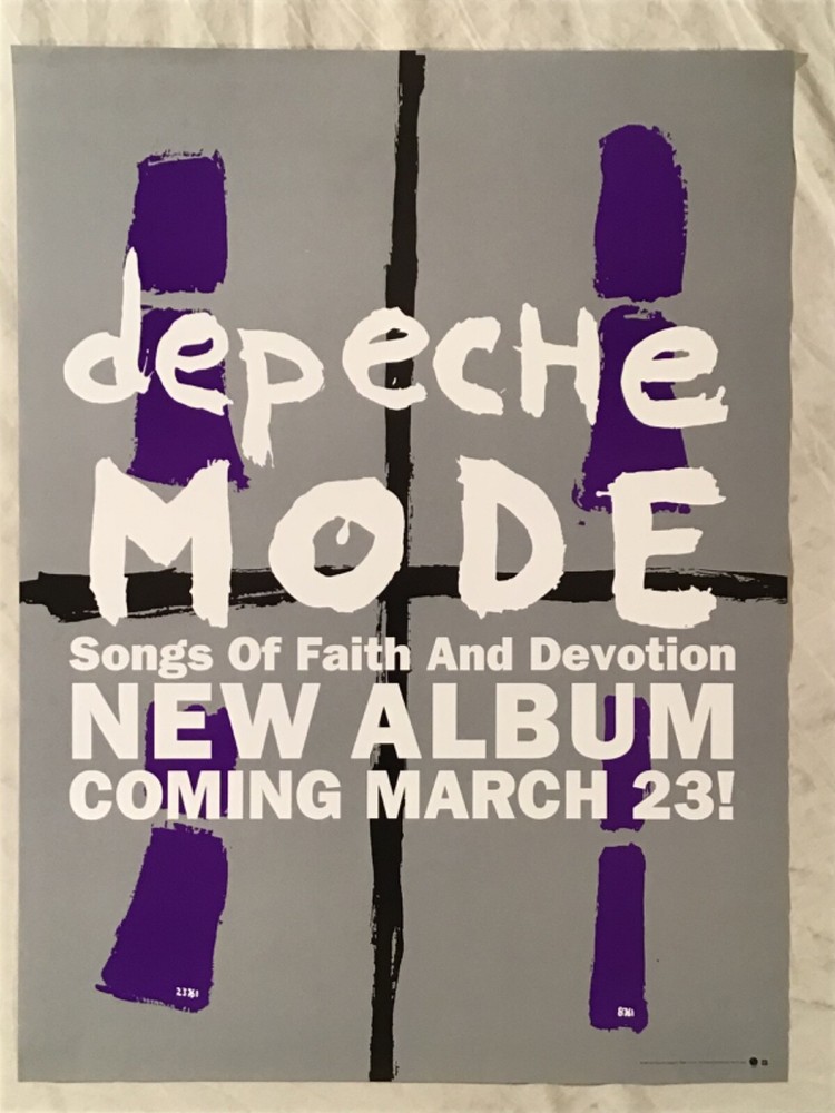 Depeche Mode 1993 Advance Promo Poster Songs Of Faith And Devotion New Condition