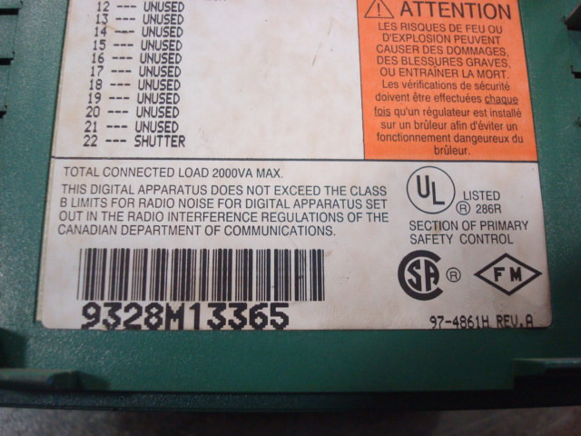 USED Honeywell RM7890 B 1014 Burner Control Primary Module 97-4861H Rev. A