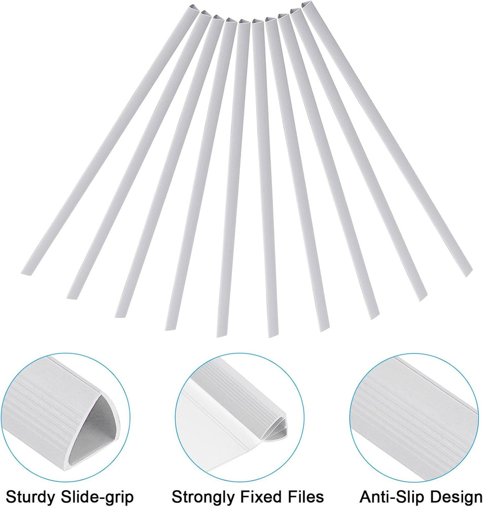 10Mm Binding Bars, 20 Pcs Plastic Binding Bars Slide Grip 70 Sheets Capacity A4