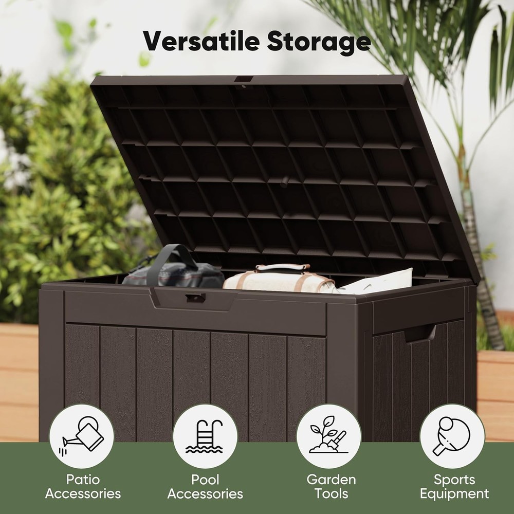 Lockable Deck Box NEWBULIG, 31 Gal Outdoor