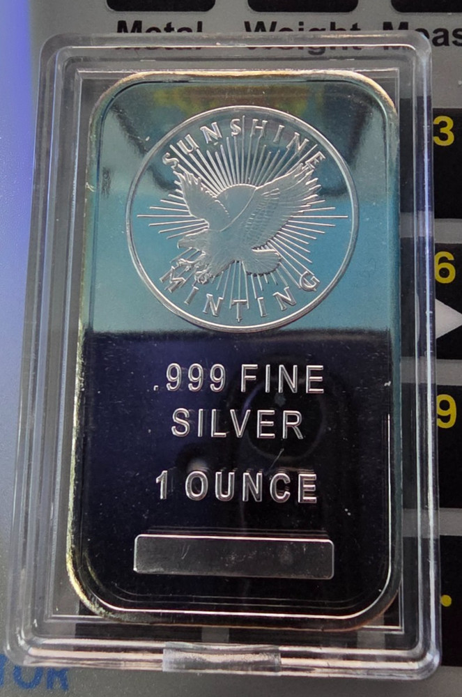 1oz Silver Bar Sunshine Minting SMI - SIGMA VERIFIED - MintMark SI Security