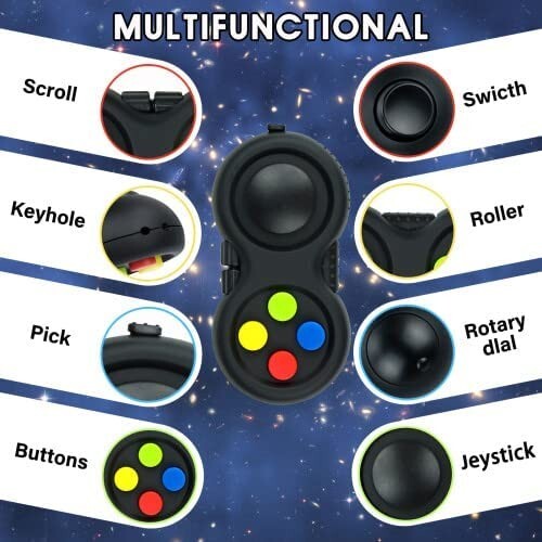 8-Function Fidget Controller Pad/Stress Reducer/Relief Game Controller/Focus Toy