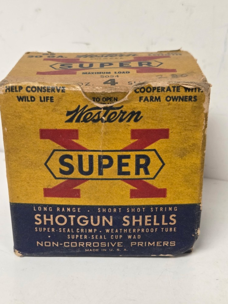 Empty Western Super X 20 Ga Shotgun Shell Box