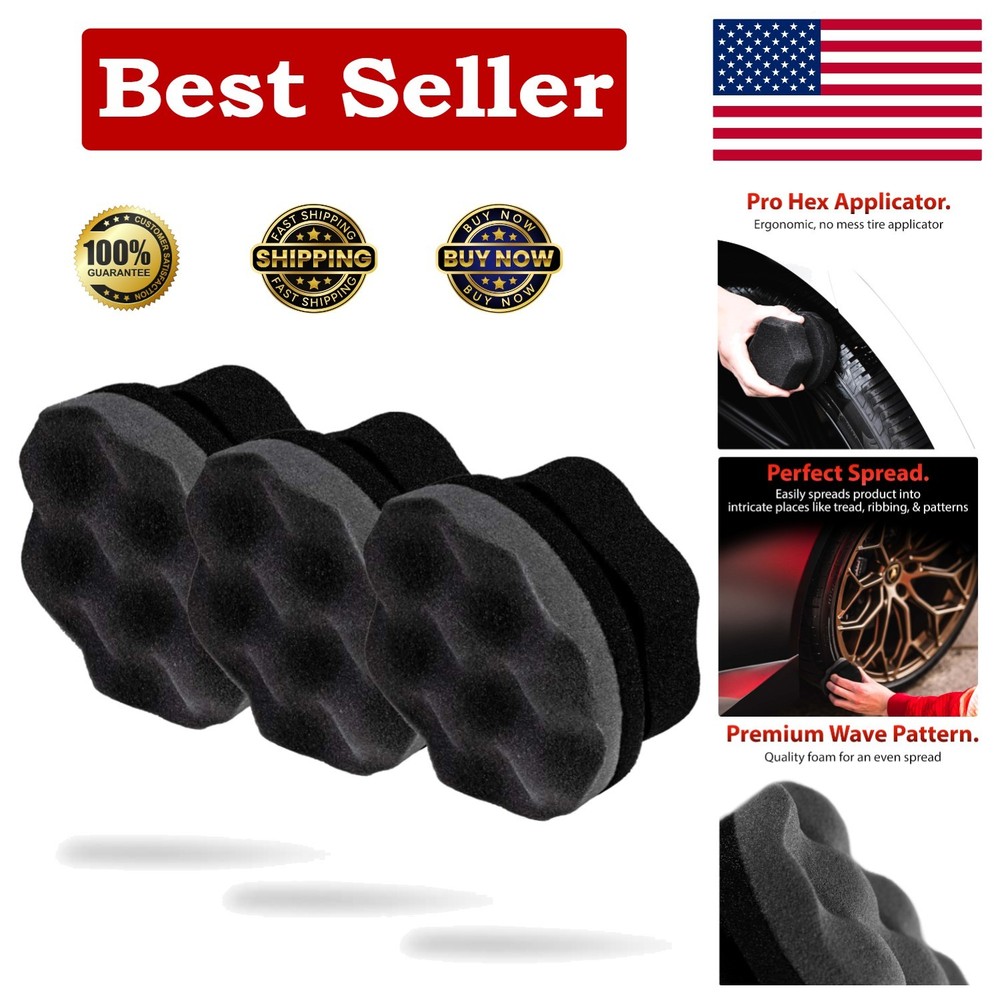 3-Pack Tire Dressing Applicators - Keep Yours Hands Clean During Detailing!