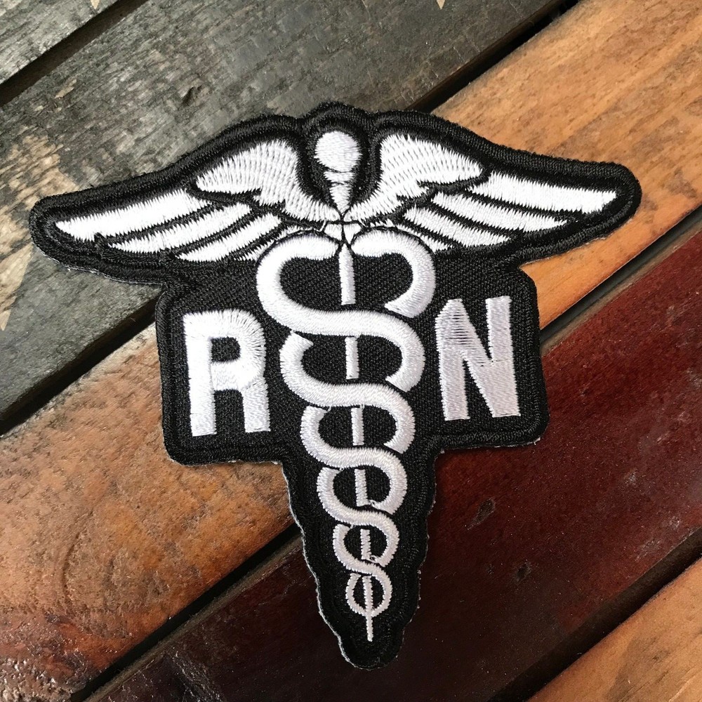 Black & White Registered Nurse RN Die-Cut Patch