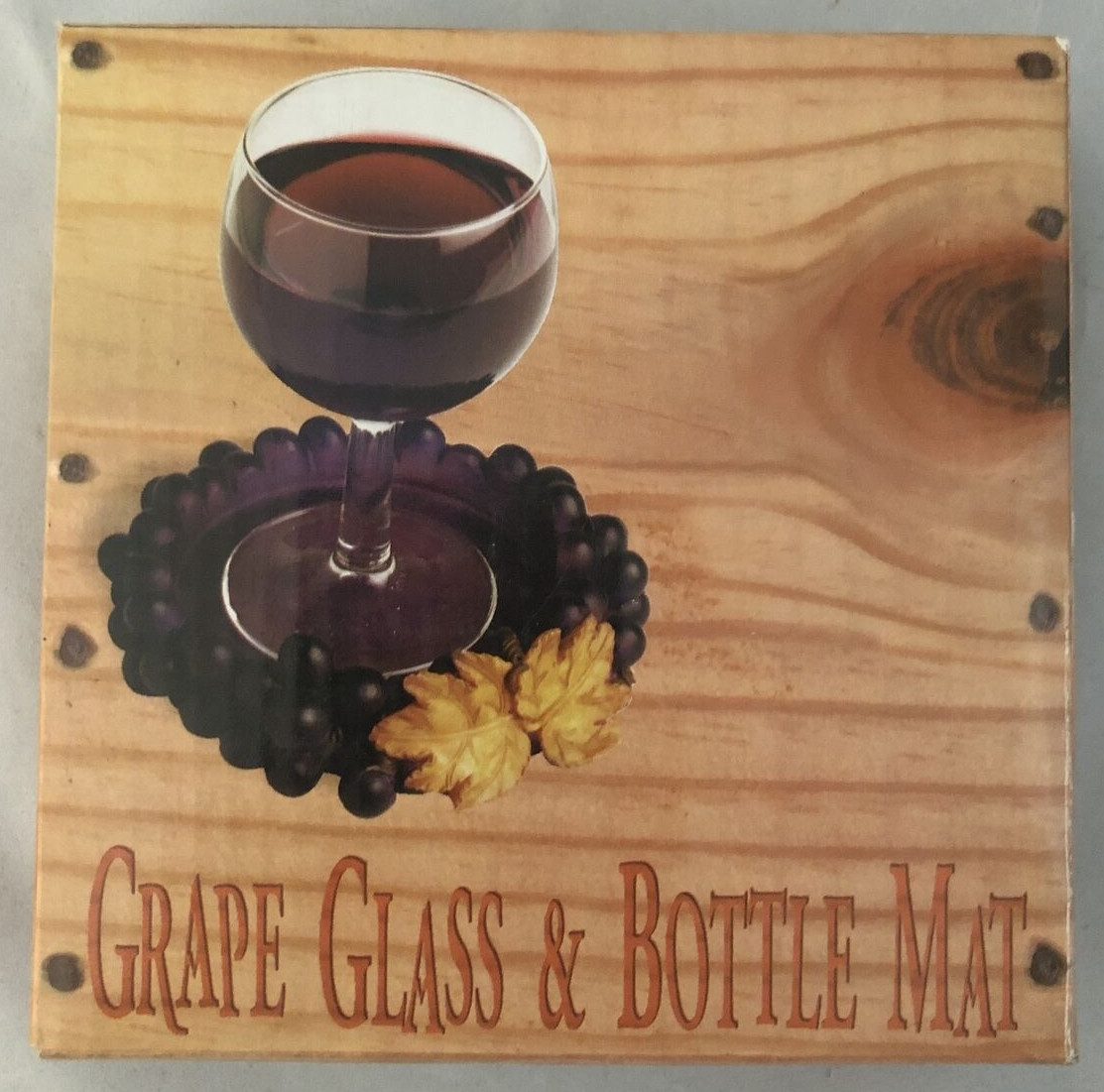Miko Grape Glass & Bottle Mat/Coaster NEW