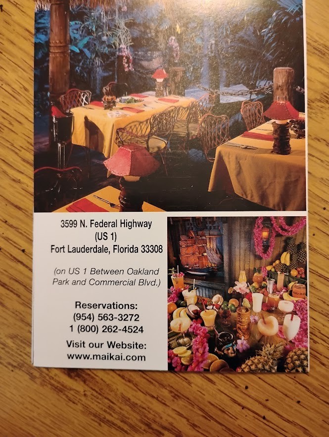 MAI-KAI POLYNESIAN TIKI RESTAURANT - ADVERTISING BROCHURE - FORT LAUDERDALE FL