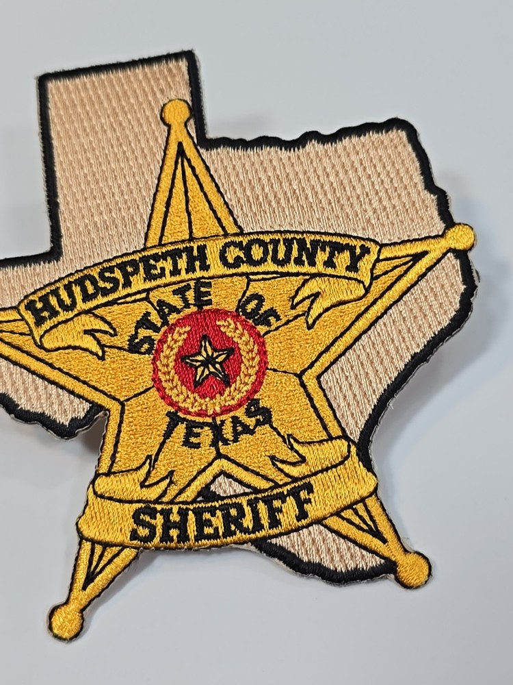 Hudspeth County Sheriff Iron-on Patch Texas Map Shape