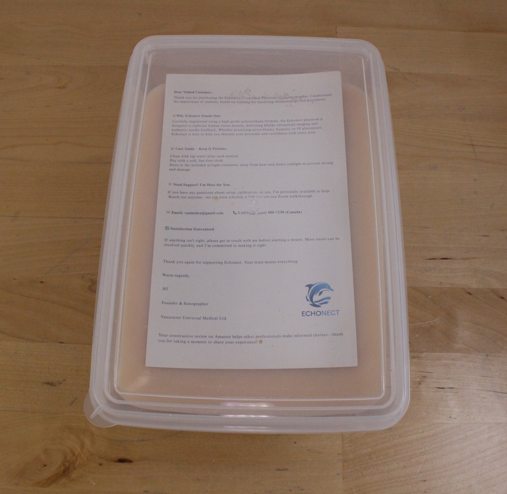 Echonect Ultrasound Practice Pad Training Model for Needle Insertion - NEW