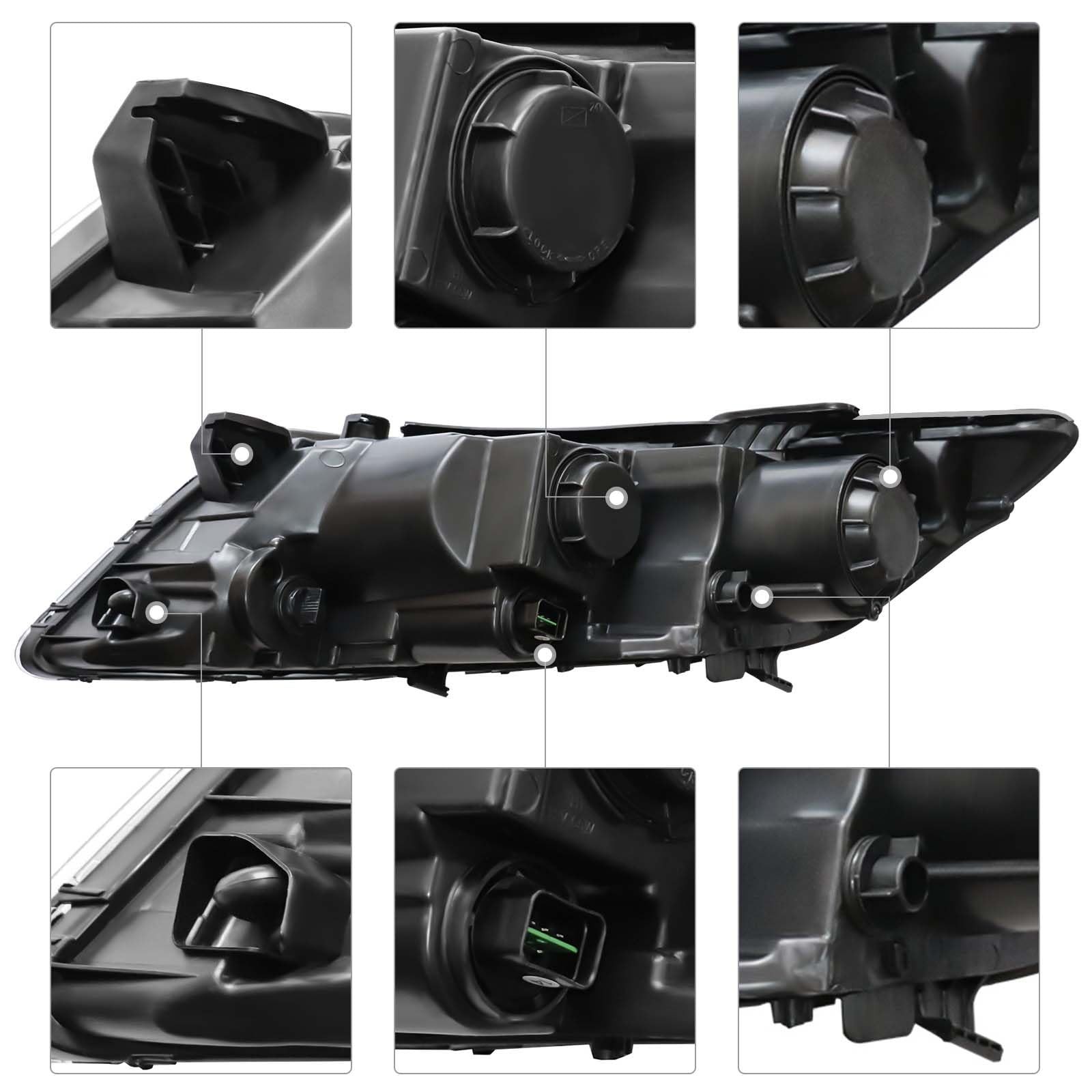 Right Side Halogen Headlight for 2011-2013 Kia Optima, LED Side Marker OE Style