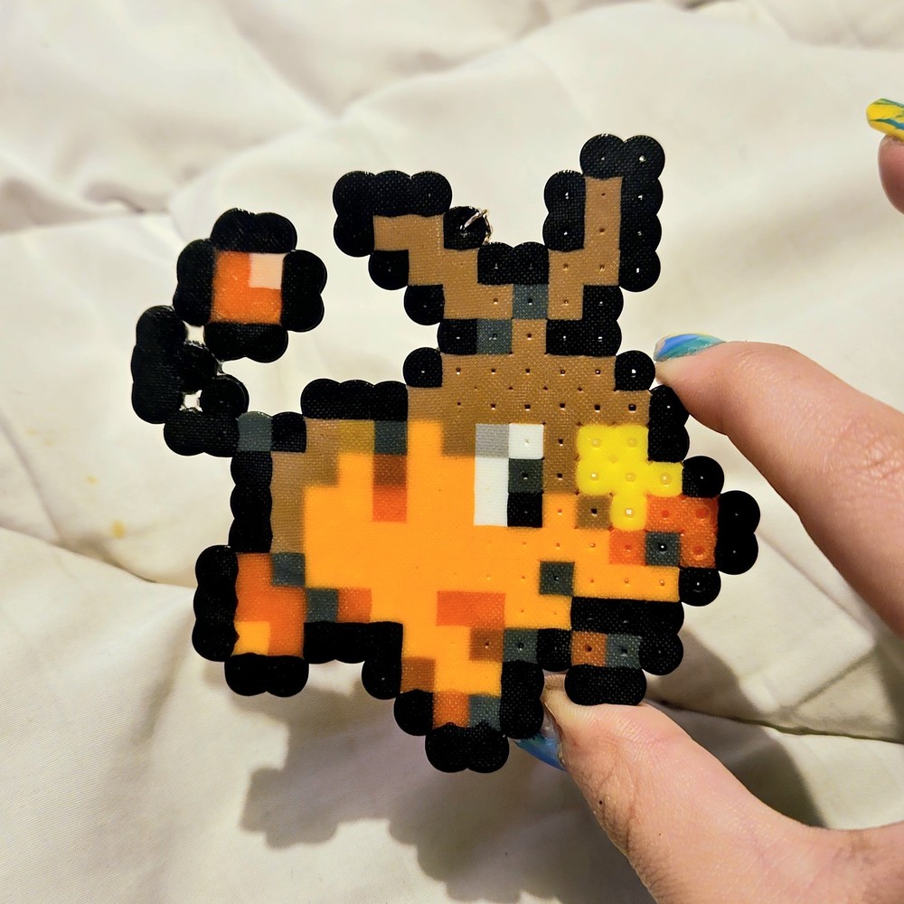 Pokemon Tepig Perler Sprite Keychain
