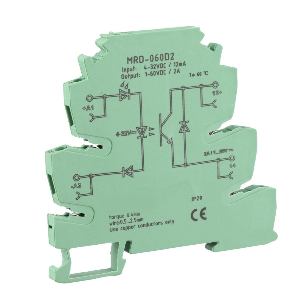 6.2mm DIN Rail Solid State Relay Module 432VDC Input Normally Open LED
