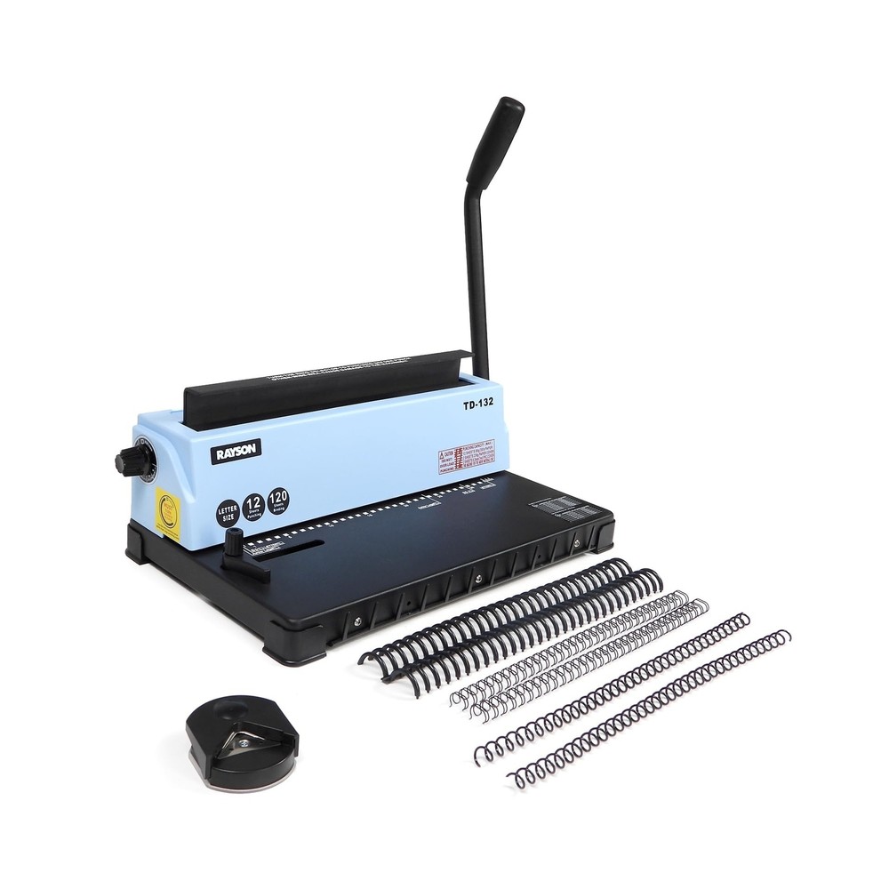 Rayson TD-132 Binding Machine Punch 12 Sheets/Bind 120 Sheets with Sturdy Met...
