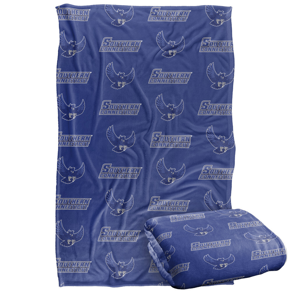 Southern Connecticut State University Logo Pattern Silky Touch Throw Blanket
