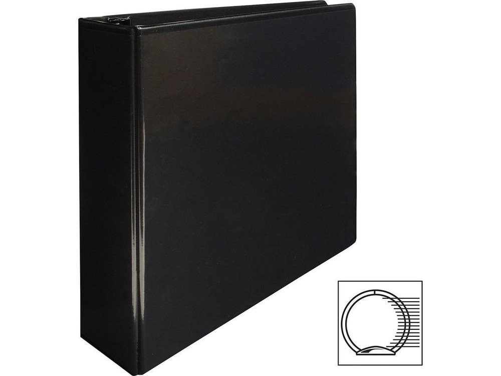 Business Source View Binder w/ 2 Inside Pockets 3" Capacity Black 09958