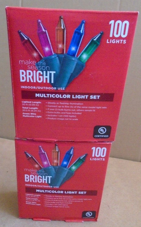 Make the Season Bright Multicolor Light Set (2-boxes) 100 ct Each ONE
