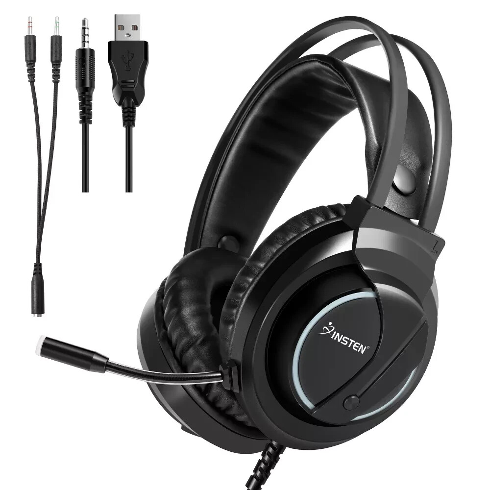 Insten 3.5mm Gaming Headset with Mic RGB Backlight