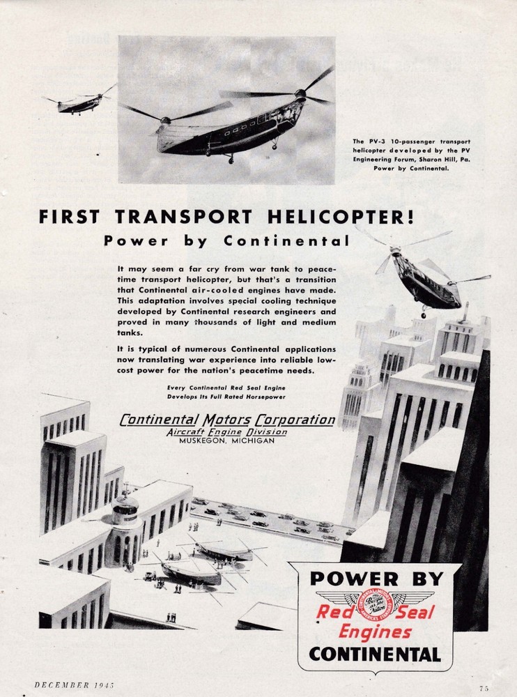 1945 Continental Aircraft Engine Ad 10/23/2024m