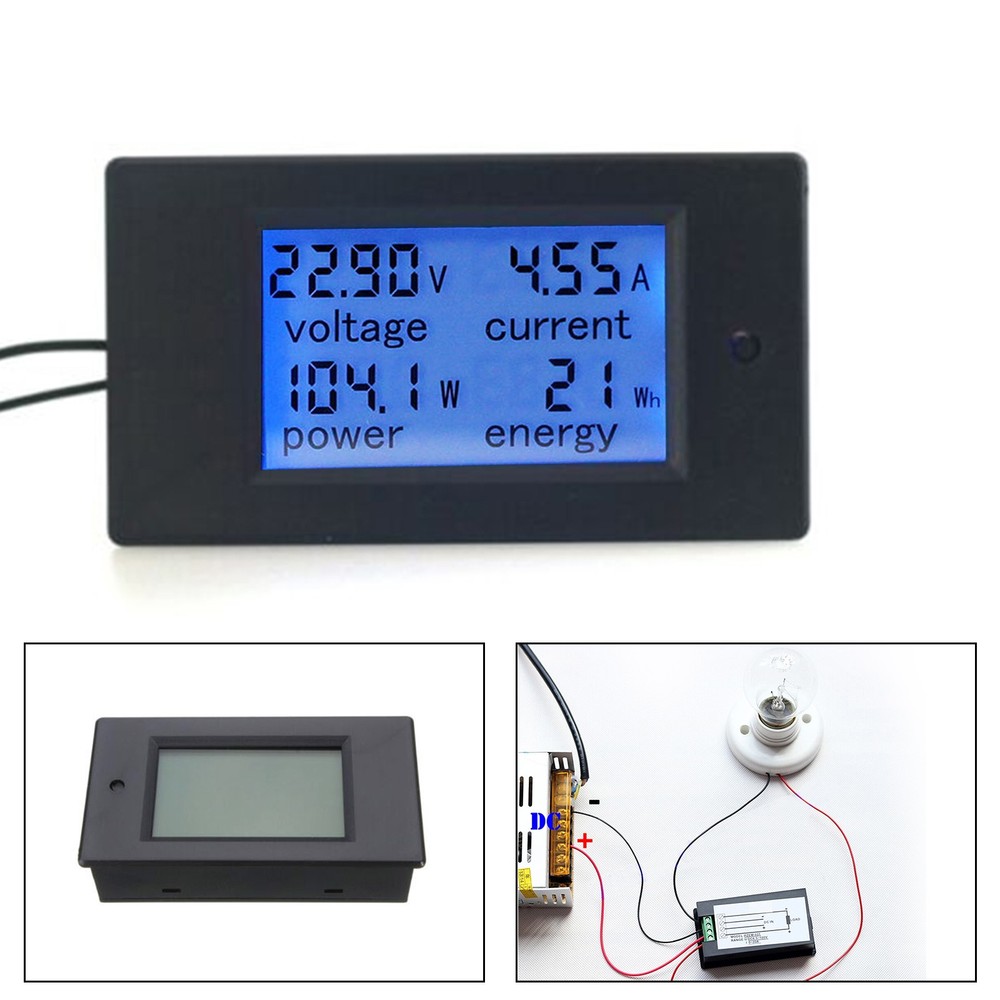 DC 20A 100V LCD Digital Volt Voltage Watt Current Power Meter Ammeter Voltmeter.
