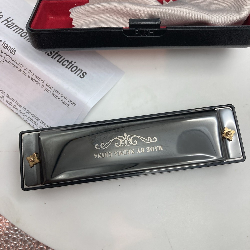 NEUMA Professional Blues Harmonica with Case Portable NEW Open Box
