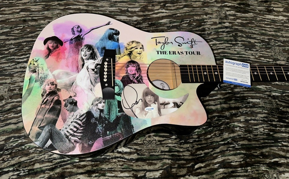 🎄🚨Rare TAYLOR SWIFT Signed CUSTOM FULL SIZE Acoustic Guitar Country ACOA🚨🎁🎅