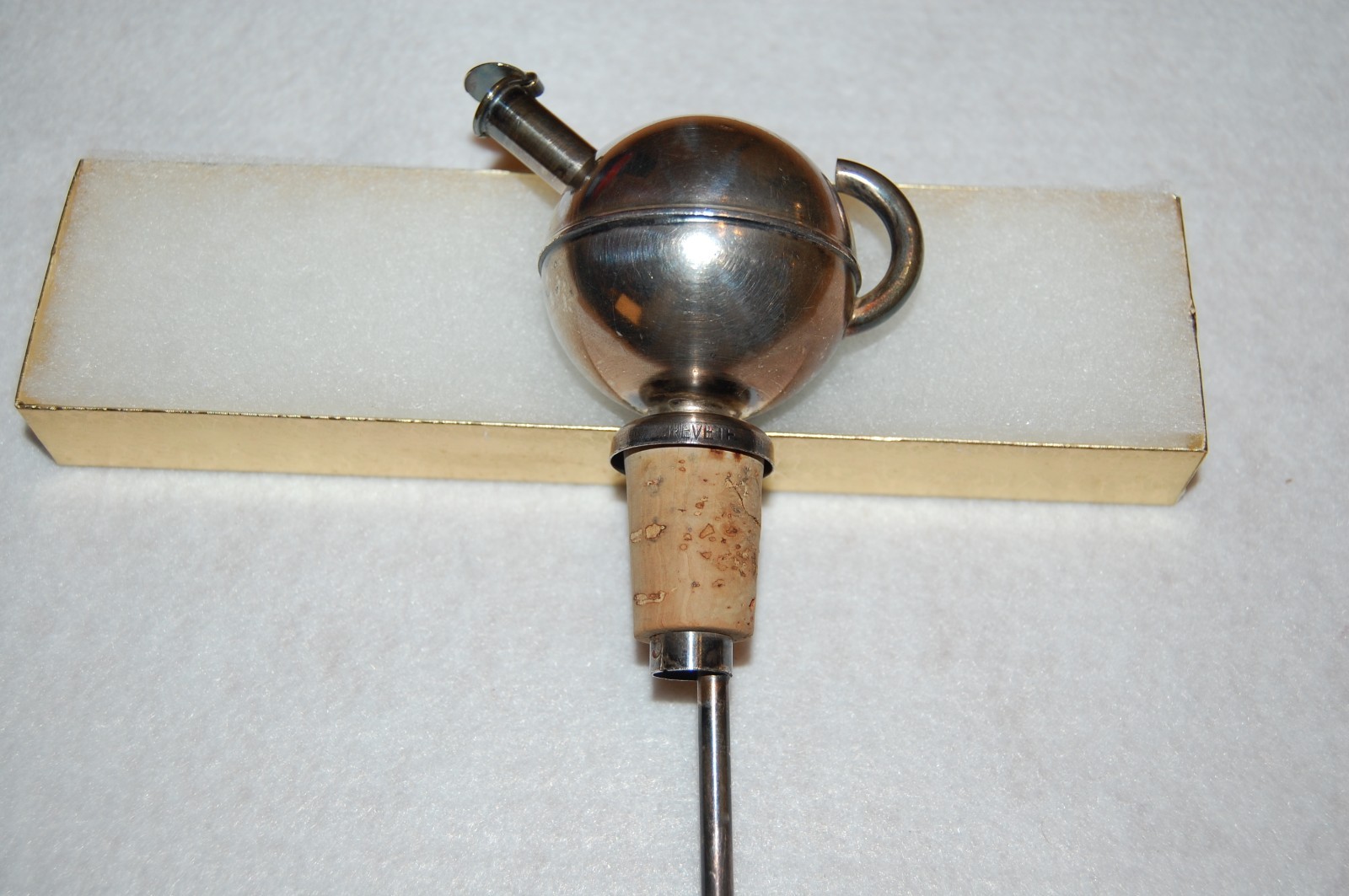 ANTIQUE FRENCH ART DECO IDEAL BREVETTE POURER SPOUT SILVER METAL BAR 1920-30'S