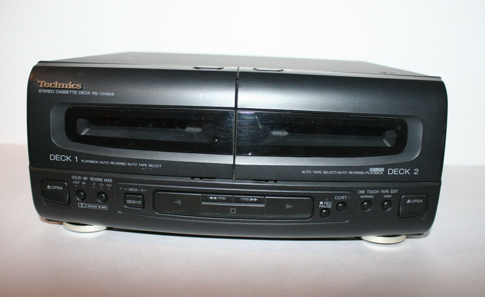 Technics RS-CH404 Stereo Cassette 2 Deck Black, No Cable Untested