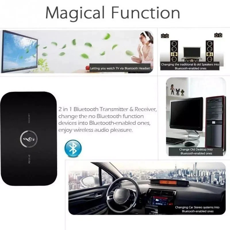 Bluetooth Transmitter & Receiver Wireless Adapter for Home Stereos/Speake