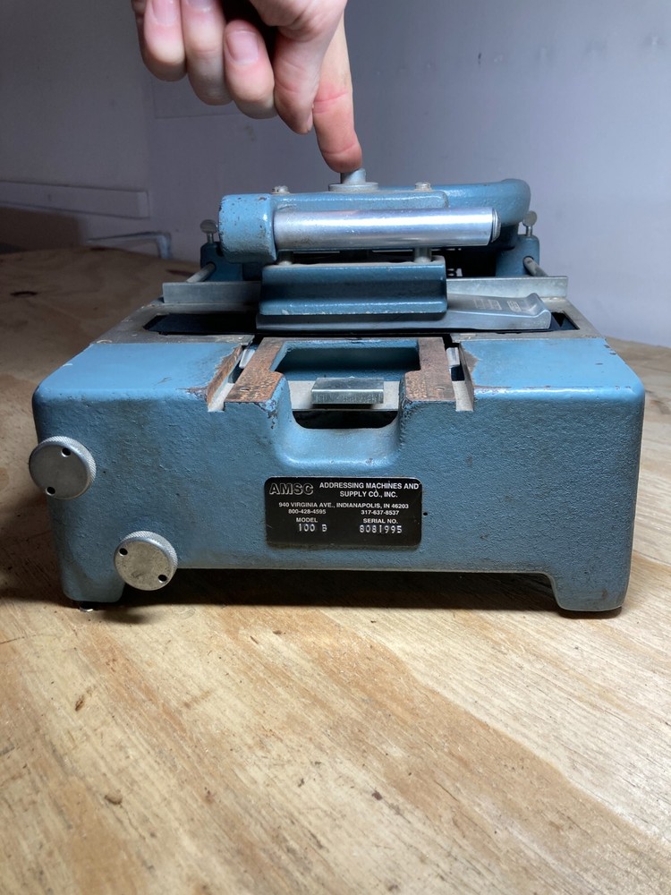 Vintage Addressograph Class 100 Embossing Machine