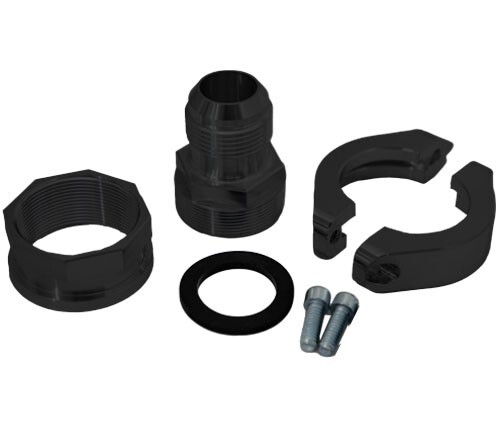 Black Radiator Compression Fitting -20AN; NO WELDING REQUIRED; 1.5" Diameter