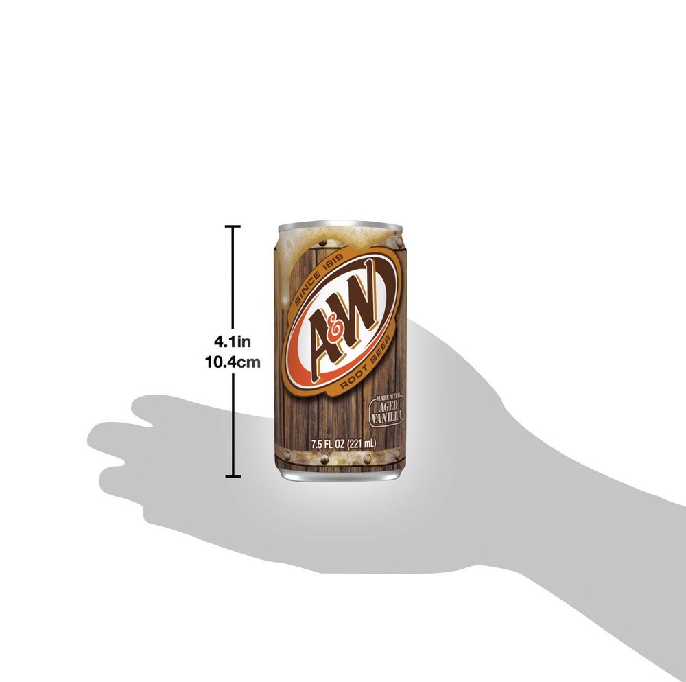 Root Beer Mini Soda Cans, 7.5 oz Soft Drinks Bulk Snacks Pack, Small