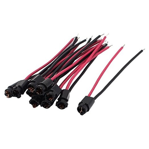 Car Dashboard Light T5 Socket Wiring Harness Connector 10pcs