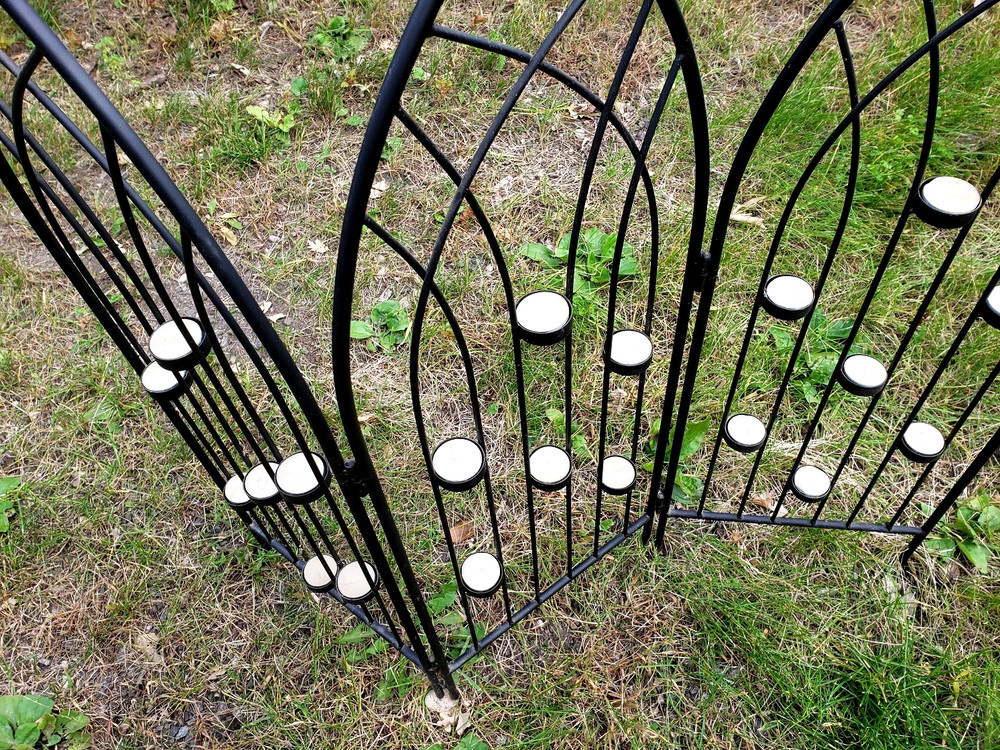 Black Cathedral Wedding Fireplace Screen Tealight Candleholders 3-Panel Divider
