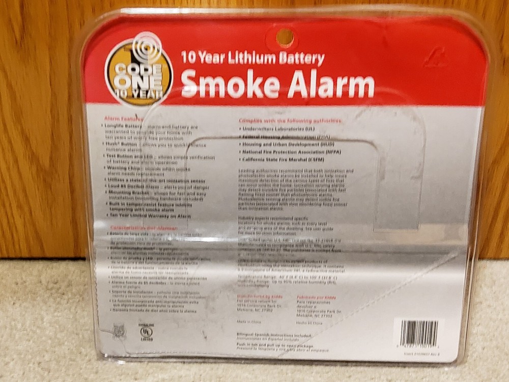 Kidde Smoke Alarm Code One 2-Pack i9010 10-Year Battery New Sealed