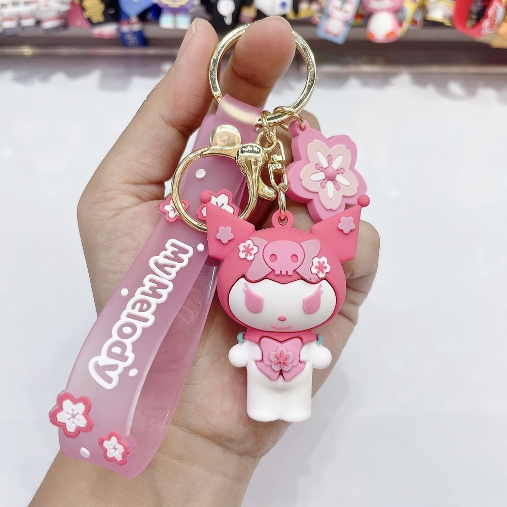 5PCS Cinnamoroll Cartoon Keychains Backpack Key Chain Charms Accessorie