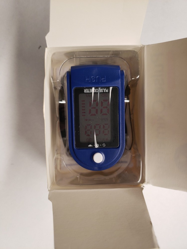 Fingertip Pulse Oximeter Blood Oxygen Saturation Blue NEW