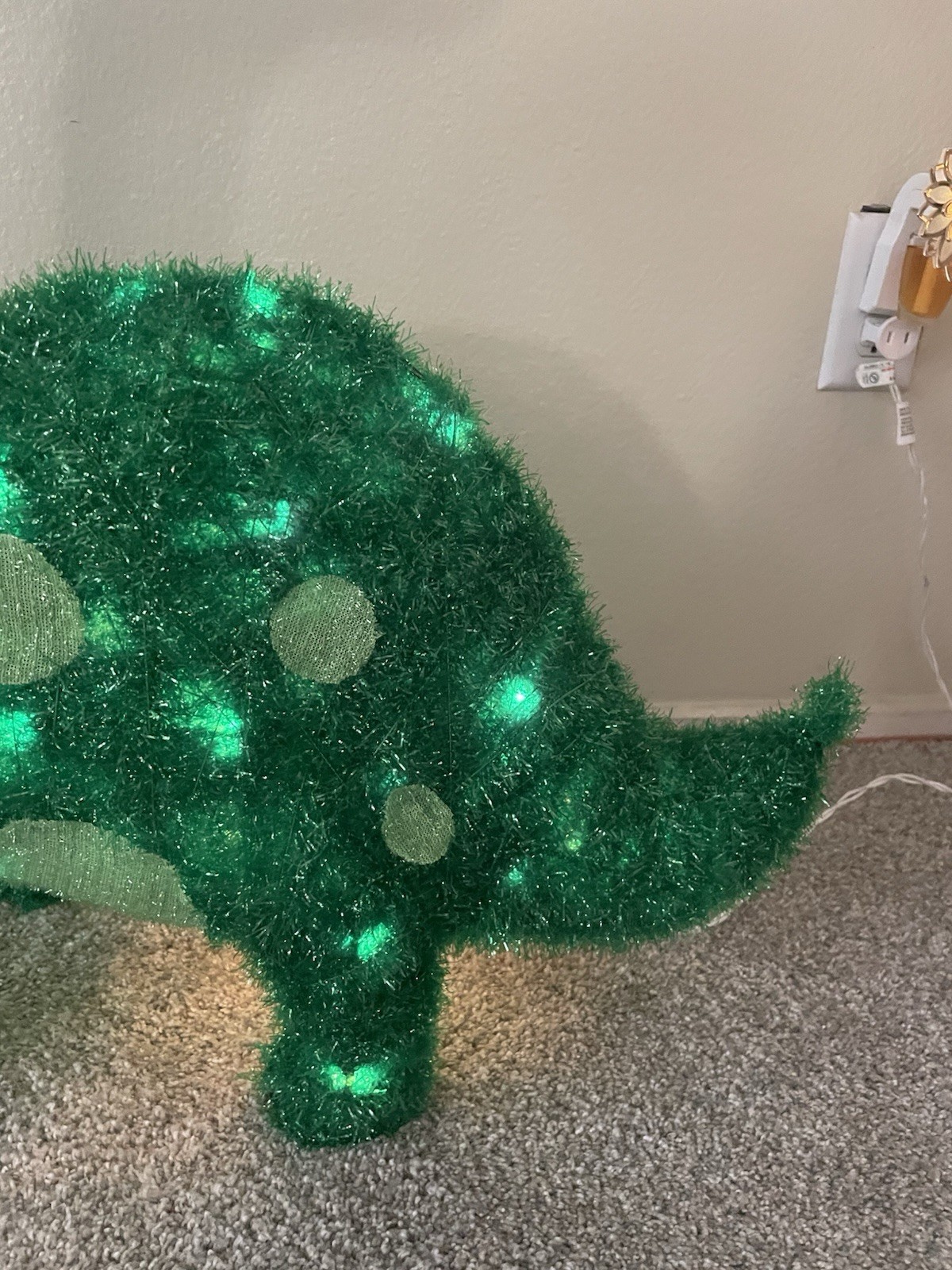 RARE Wondershop From Target Lit Tinsel Christmas Dinosaur WORKS, No Present
