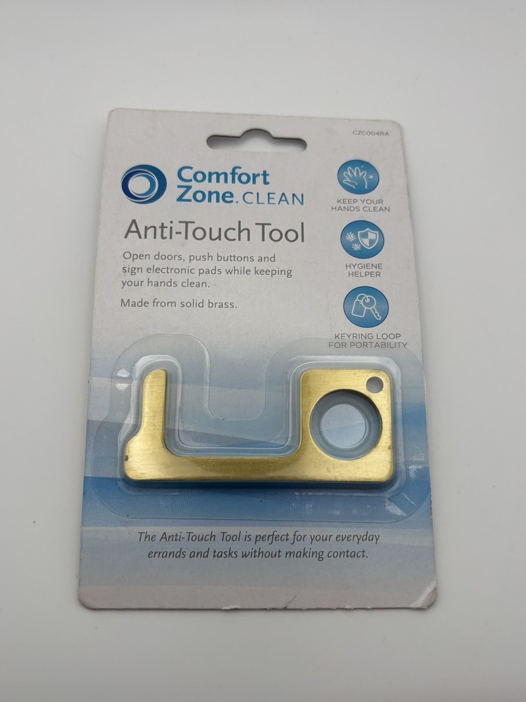 Clean Key Door Opener Tool - SOLID BRASS No Touch Anti-Microbial Germ Key 9z