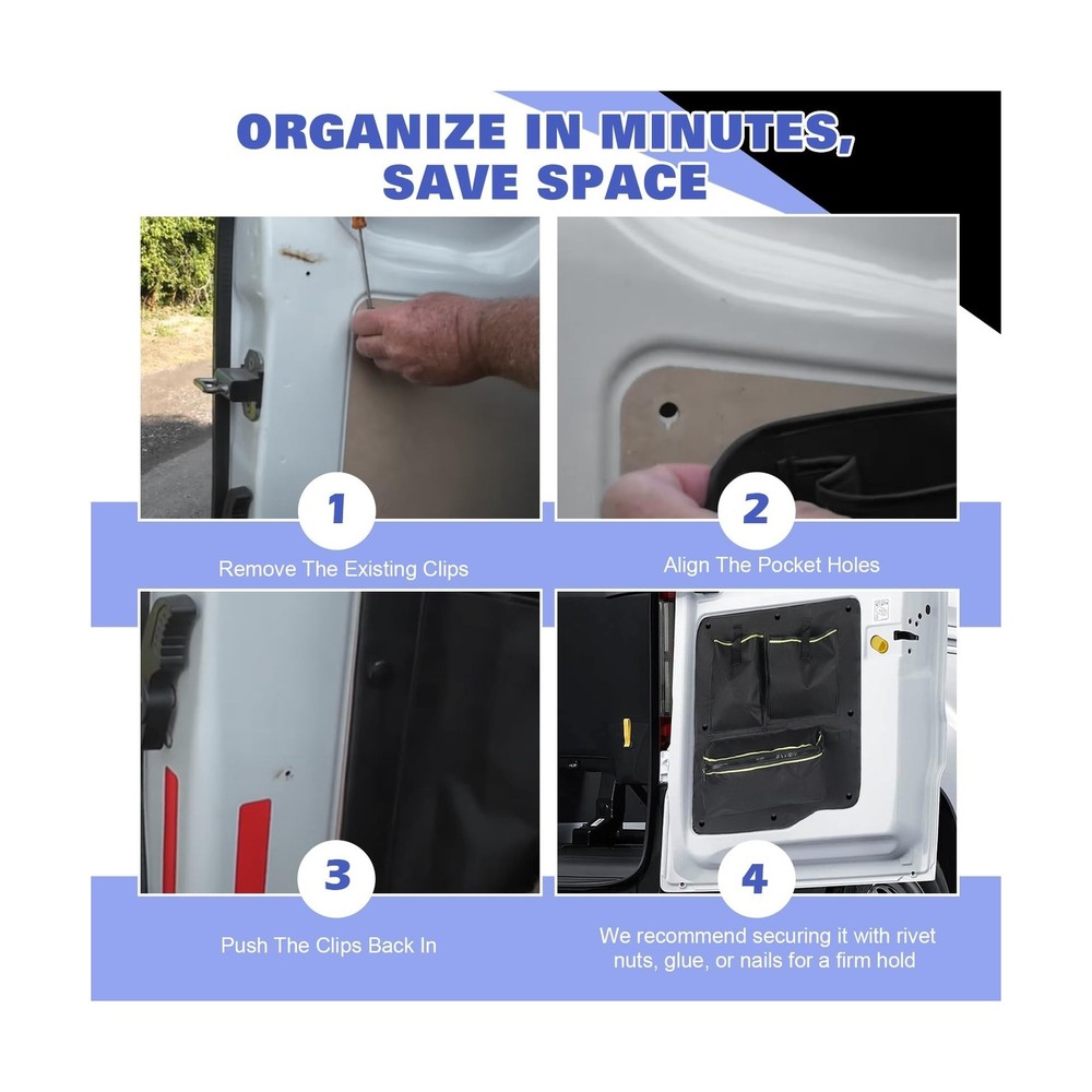 Rear Door LOWER Storage Panels (Pair), Compatible with Ford Transit Custom Ba...
