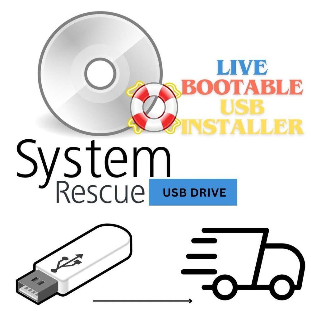 SystemRescue LINUX OS 12.00 LIVE BOOTABLE USB INSTALLER 64bit with Gparted