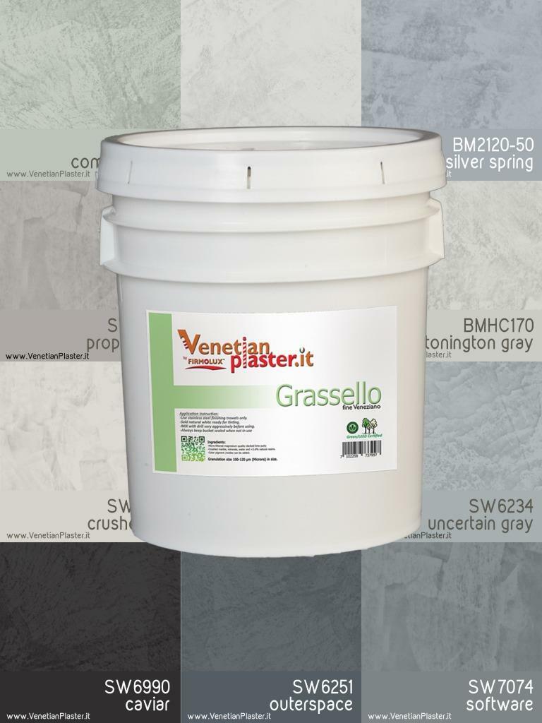 Grassello - by FirmoLux Real Venetian Plaster from Italy (gray colors)