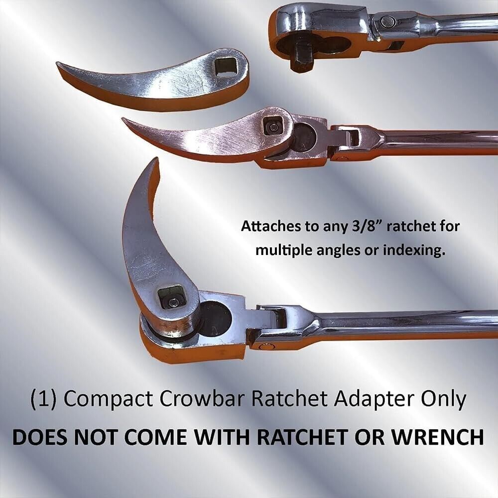 Fits 3/8" Crowbar Adapter Head Tools Adjustable Angle Head Extra-Strong Pry Bar