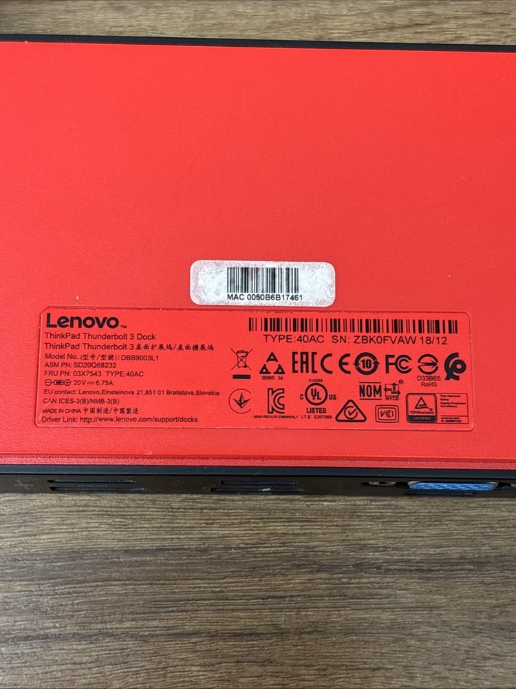 dbb9003l1 lenovo thinkbad thunderbolt 3 dock 
