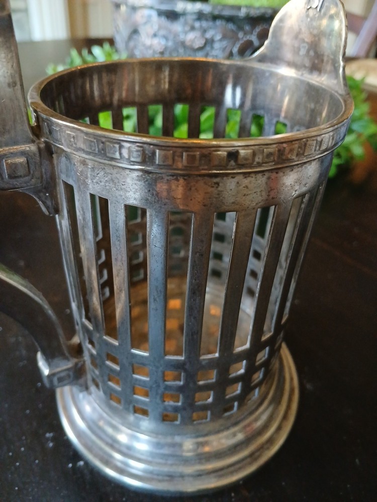 Heavy VINTAGE Silver Metal Ware CUP HOLDER 2 Pints