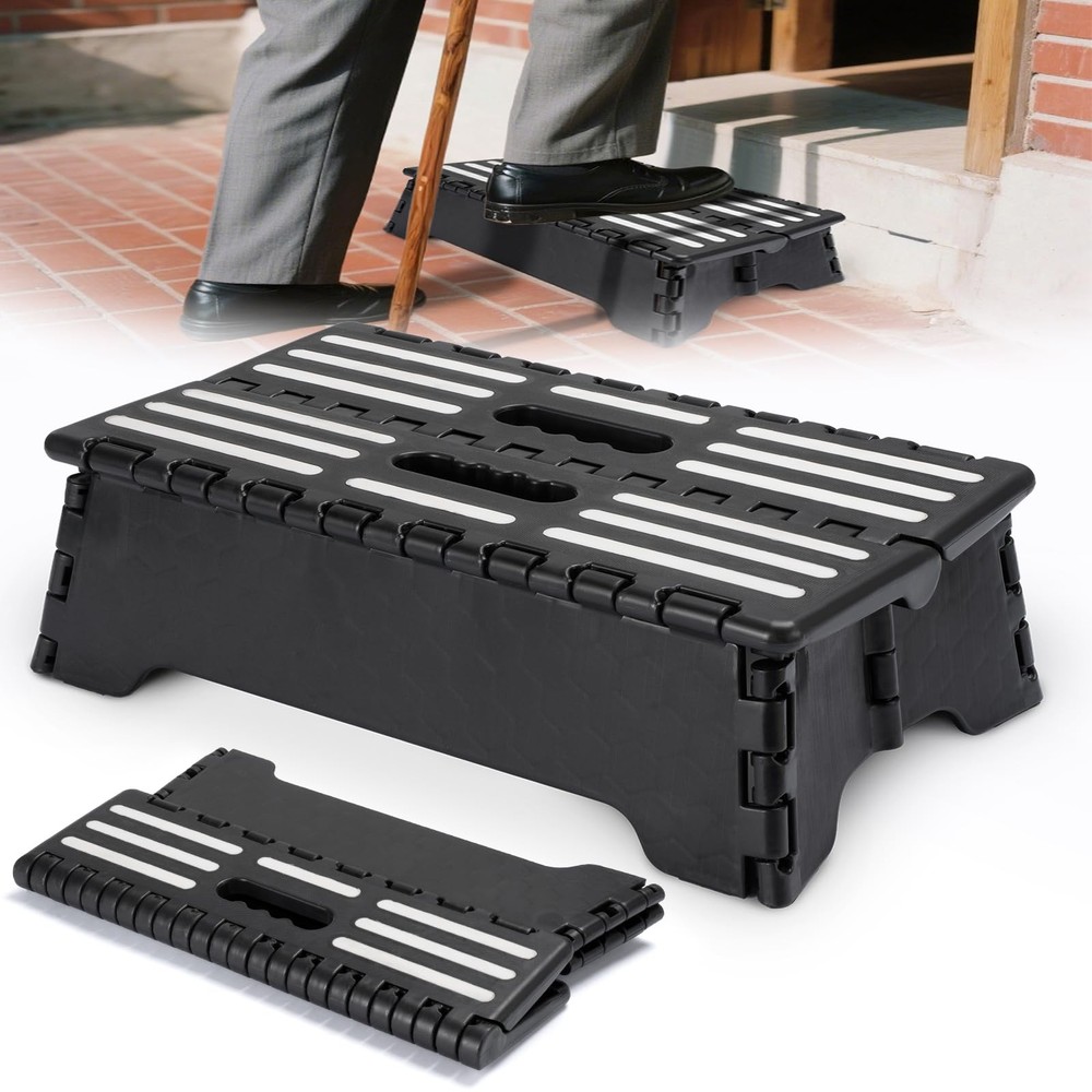 Wide Step Stool Platform - Long Step Stool,Portable Steps for Adults Half Sep...