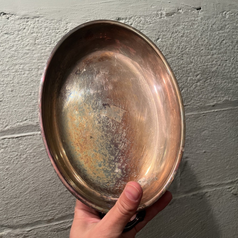 Vintage silver plate covered serving veggie dish