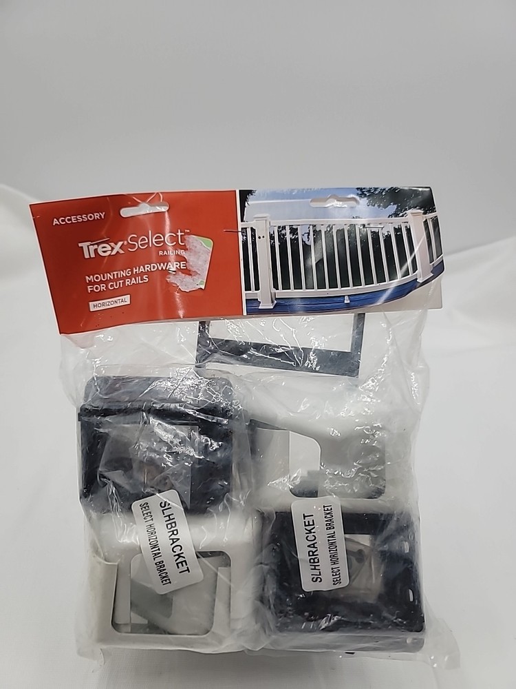 Trex Select Railing Mounting Hardware For cut Rails - White Horizontal-Deck-rail